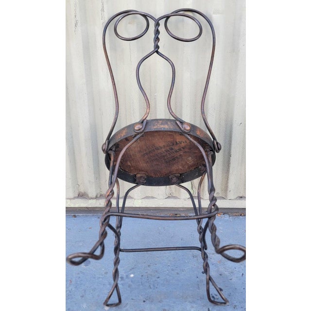 19Thc Ice Cream Parlor Chairs -Children's Dated 1889 For Sale In Los Angeles - Image 6 of 9