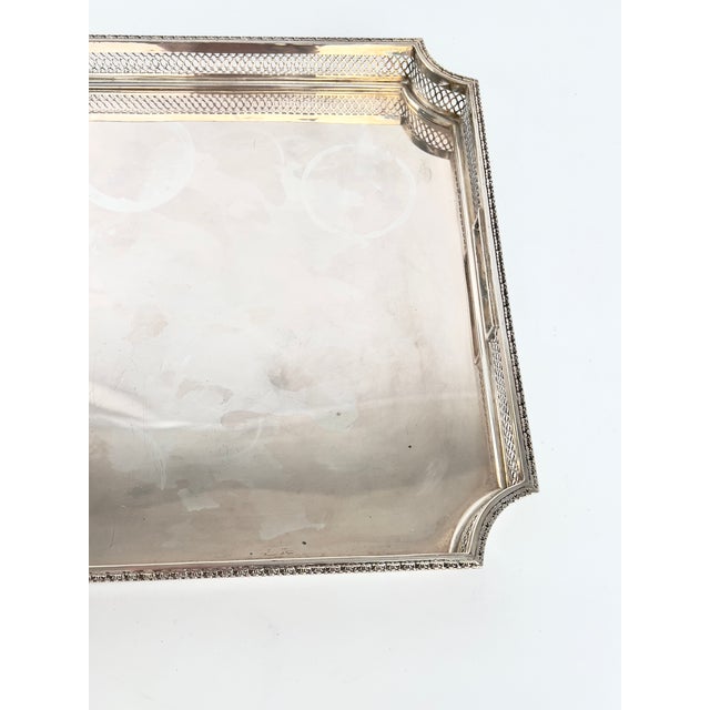 Italien Silver Rectangular Tray For Sale - Image 3 of 13