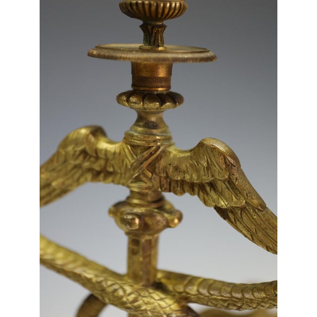 French Empire Ormolu and Bronze Three-Light Wall Sconce with Caduceus Arm, 1880 For Sale - Image 9 of 16