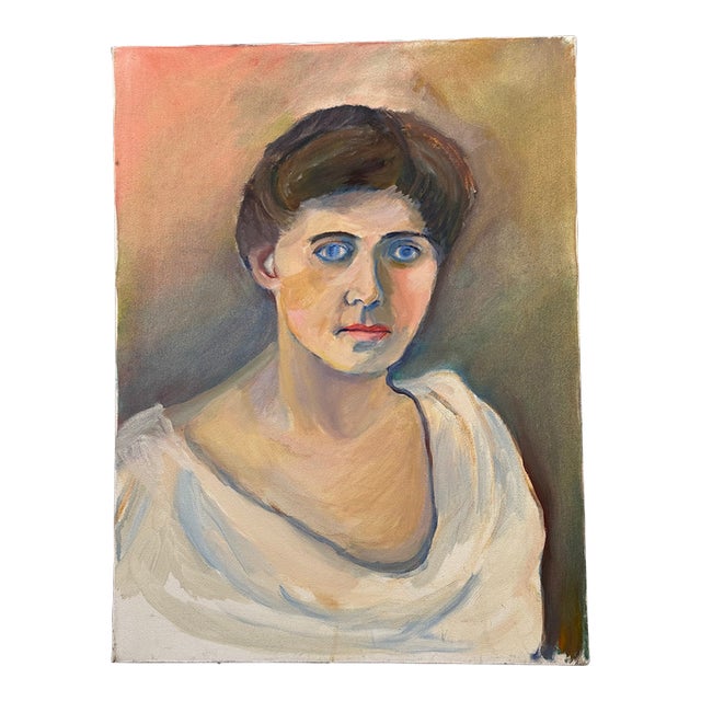 Original Oil Painting Portrait of a Woman For Sale