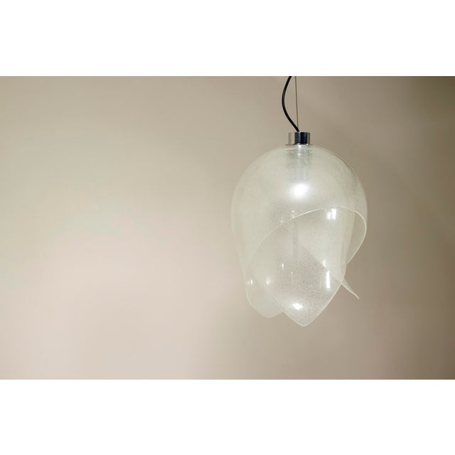 Mid-Century Modern LS 178 Pendant Lamp in Bubble Crystal by Carlo Nason, Italy 1970s For Sale - Image 3 of 18