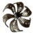 Vintage Costume Pin Brooch Featuring an Intrinsic Flower With a Cannetille Gemstone at the Center, Made From Sterling Silver For Sale
