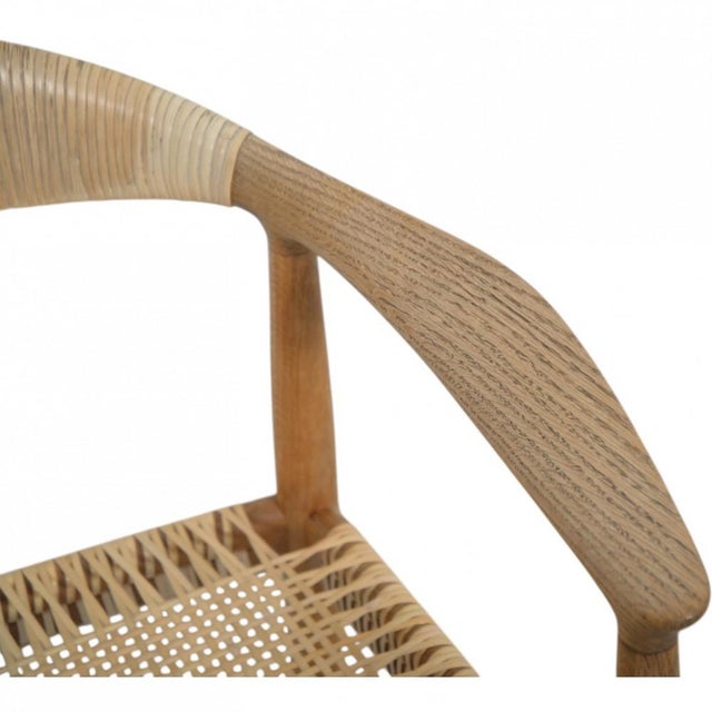 1960s Vintage JH501 The Chair in Oak and Wicker by Hans Wegner, 1960s For Sale - Image 5 of 18