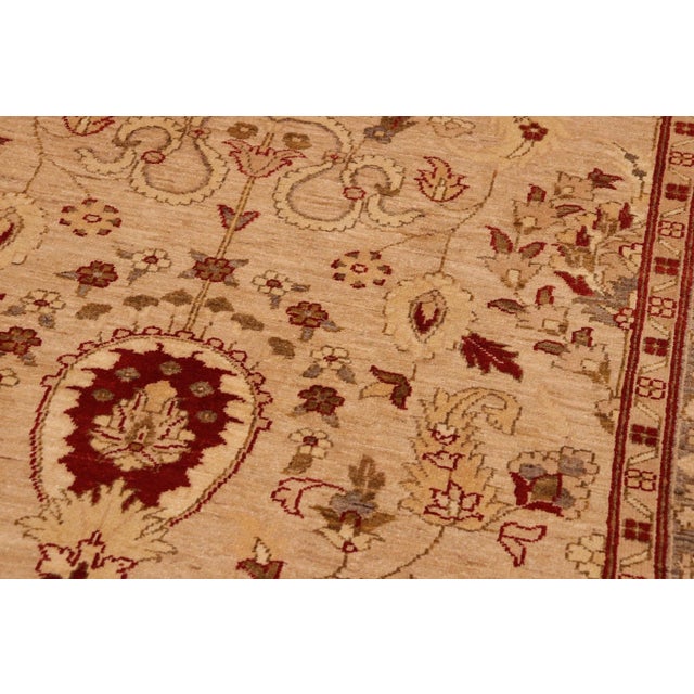 Textile 1990s Boho Chic Ziegler Tan Beige Hand-Knotted Wool Rug - 10'2'' X 13'10'' For Sale - Image 7 of 8