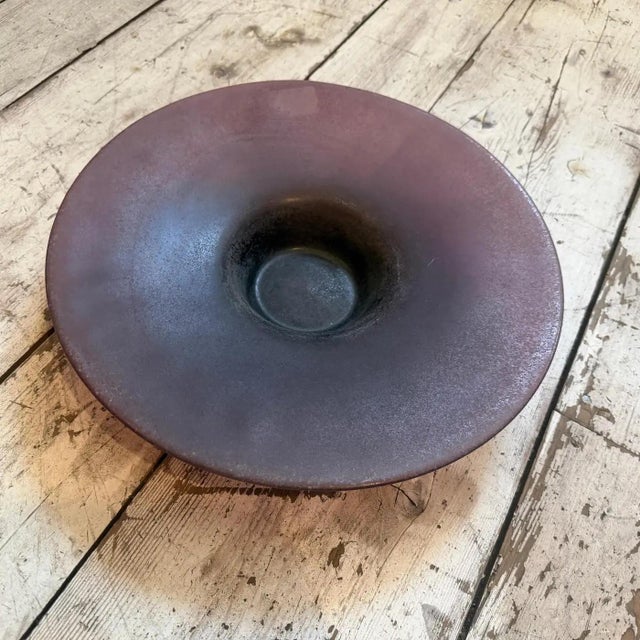 1980s Modern Purple Scavo Murano Glass Centerpiece Attributed to Cenedese For Sale - Image 6 of 14