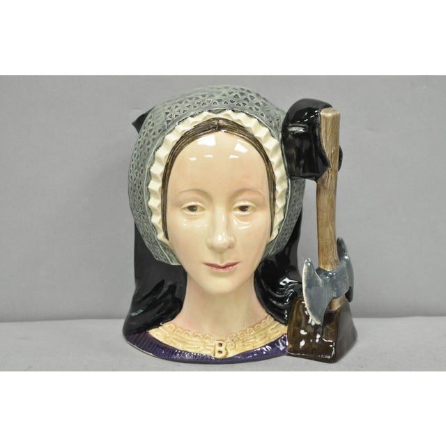 Vintage 1975 Royal Doulton Ann Boleyn D6644 Porcelain Toby Character Jug Mug For Sale - Image 12 of 12