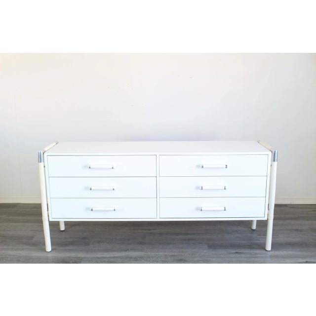 Mid-Century Modern Mid Century Chrome and Laminate Credenza For Sale - Image 3 of 7