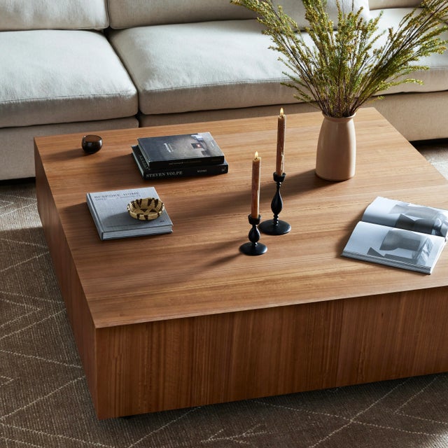 Not Yet Made - Made To Order Four Hands Hudson Large Square Coffee Table, Natural For Sale - Image 5 of 12