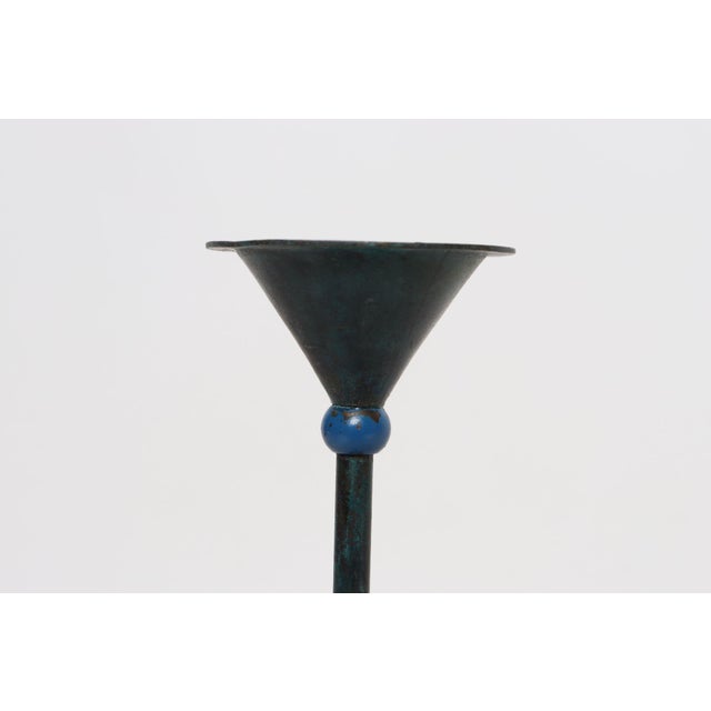 Pair of Milano Series Verdigris Bronze Candle Holders by Christian De Beaumont For Sale - Image 9 of 18