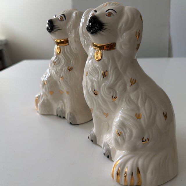 1950s Vintage Beswick England Staffordshire Spaniel Mantle Dogs Pair For Sale - Image 5 of 9