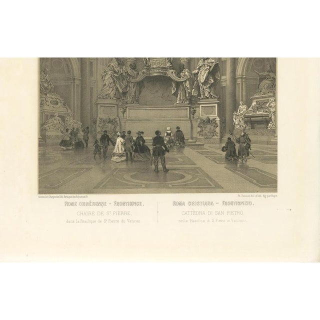 Benoist, Chair of St Peter, Vatican Baroque Masterpiece Interior, 1868, Print For Sale - Image 4 of 10