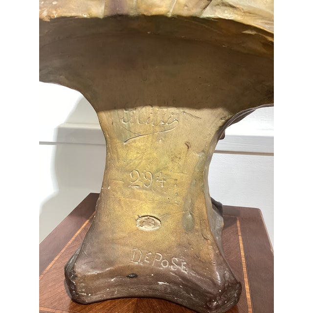 La Moisson Bust in Polychrome Gesso from Freres Citti For Sale - Image 9 of 14