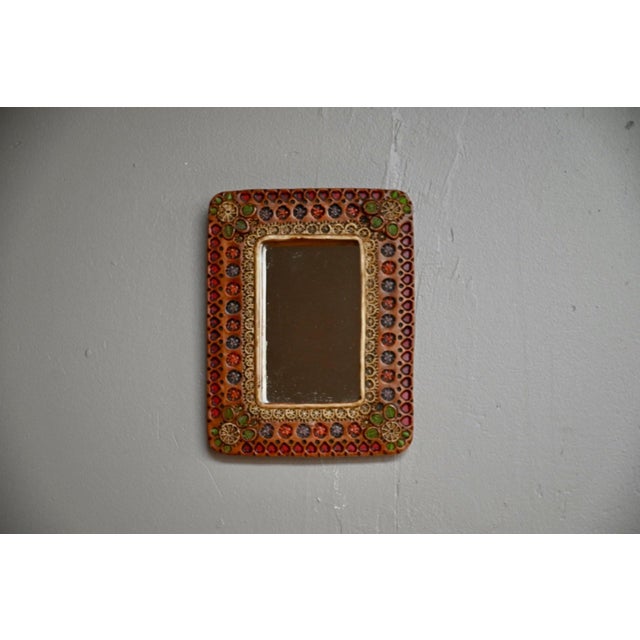 Handcrafted Ceramic Wall Mirror, Vallauris, 1960s For Sale - Image 4 of 10