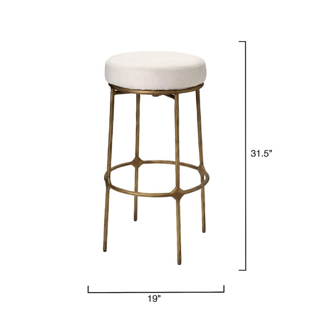 With its hand-forged iron base and softly upholstered seat, this stool brings timeless elegance and comfort to any kitchen...