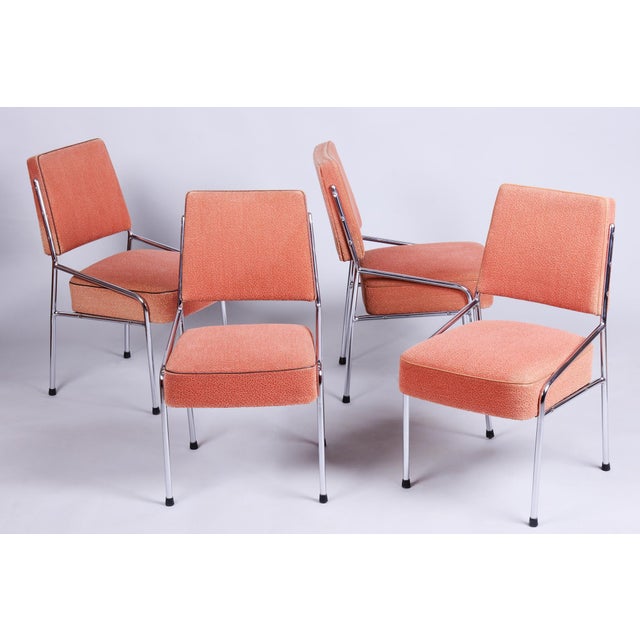 Bauhaus Chairs in Tubular Chrome-Plated Steel, Czech, 1940s, Set of 4 For Sale - Image 14 of 14
