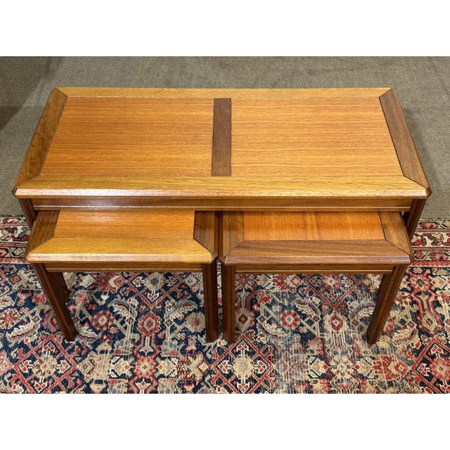 Vintage Nesting Teak Tables, 1970s, Set of 3 For Sale - Image 6 of 13