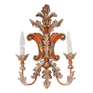 Vintage Italian Florentine Wall Light from Palladio, 1971 For Sale