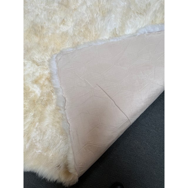 White 7ft 10in × 7ft 10in Safavieh Sheepskin Area Rug For Sale - Image 8 of 13