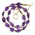 18 Inch Amethyst Highly Polished Chunks With Goldy Accents Necklace For Sale
