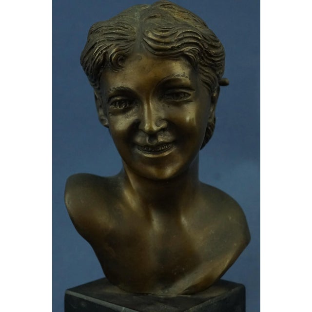 20th Century Bronze Bust Sculpture of Girl with a Laugh by Vincenzo Gemito, Italy For Sale - Image 13 of 18