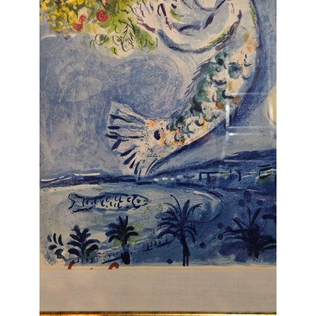 Printmaking Materials 1961 Marc Chagall Rare Baie Des Anges Stone Lithograph - Limited Ed - Framed For Sale - Image 7 of 10