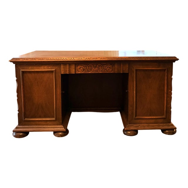 Architectural Early Brutalist Art Deco Danish Writing Desk, Denmark, 1930s For Sale