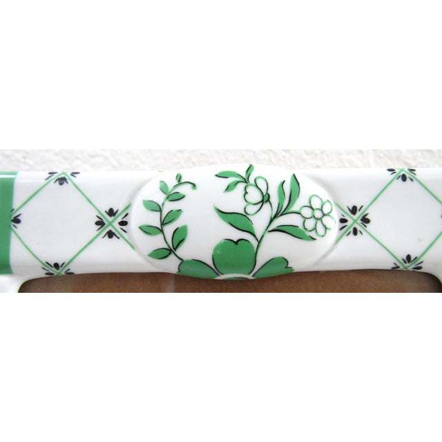 Mangani Mangani Italy Green and White Porcelain Frame For Sale - Image 4 of 11