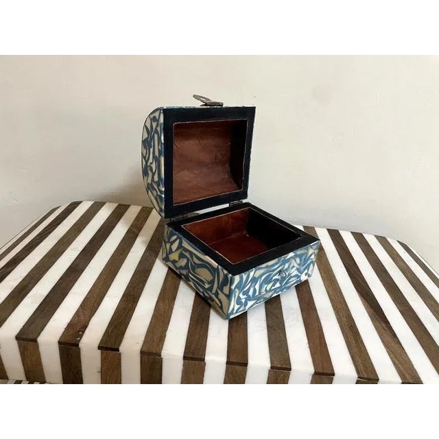 Handmade Wooden Box With Metal and Resin–Unique Decorative Storage Chest for Jewelry & Keepsakes For Sale - Image 6 of 8
