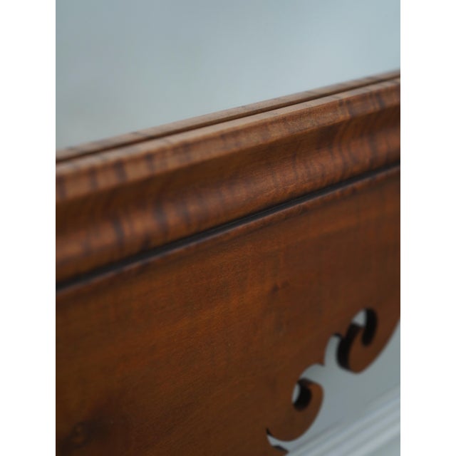 1980s Tiger Maple Chippendale Style Wall Mirror For Sale - Image 5 of 11