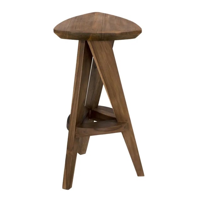 Noir NOIR Twist Counter Stool, Teak For Sale - Image 4 of 5