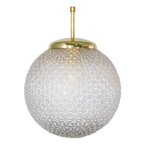 Diamond Opaque Pendant Glass Lamps, 1950s For Sale