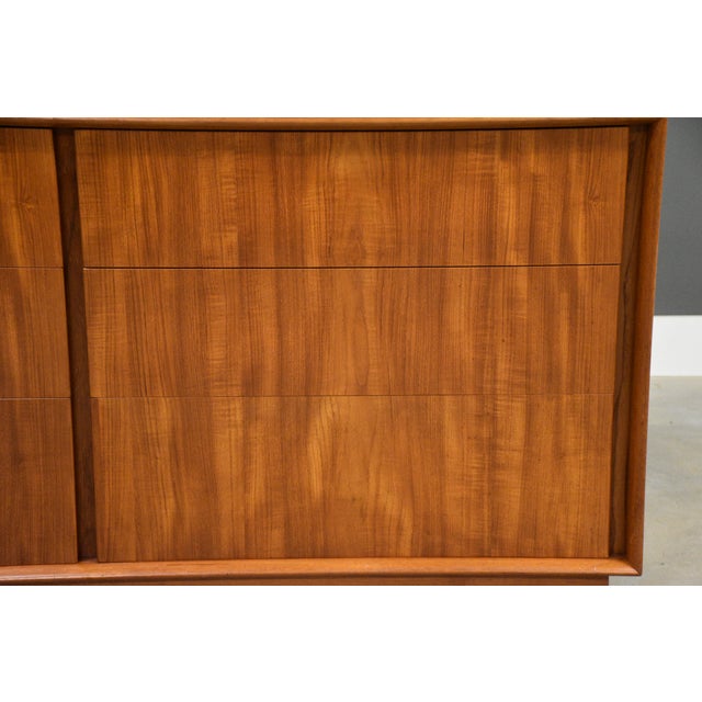 Danish Mid Century Modern Teak 64” Dresser For Sale In Boston - Image 6 of 11