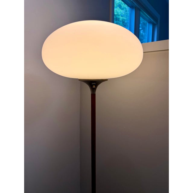 Laurel Lamp Company Vintage Mid Century Modern Laurel Rosewood Nickel Mushroom Floor Lamp For Sale - Image 4 of 11