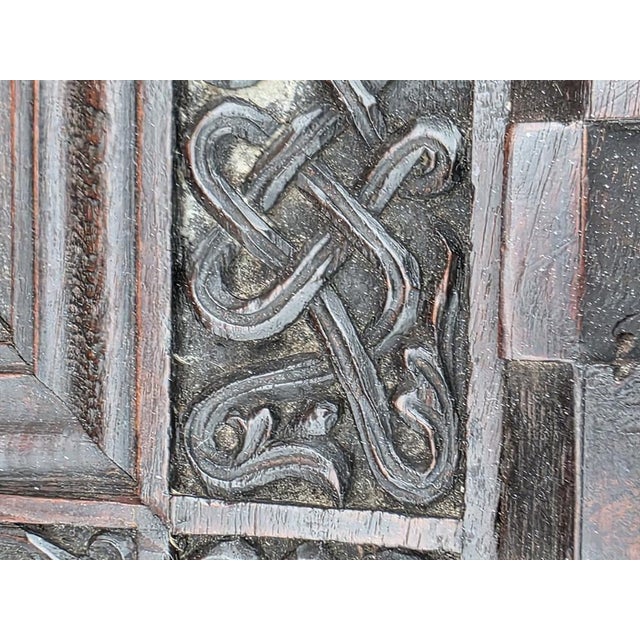 Neo-Medieval Hand-Carved Walnut Chest with Christian Iconography, 19th Century For Sale - Image 12 of 16