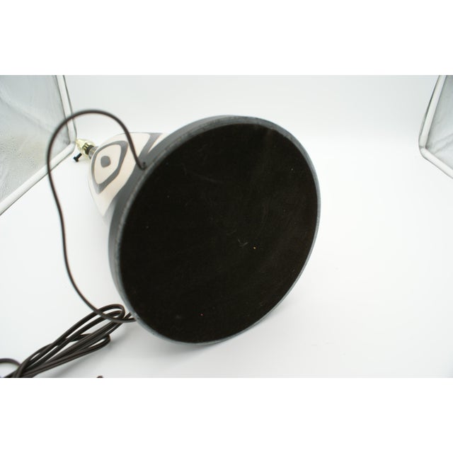Sculpture Materials Late 20th Century Black & Ivory Geometric Chulucanas Pottery Lamp For Sale - Image 7 of 8
