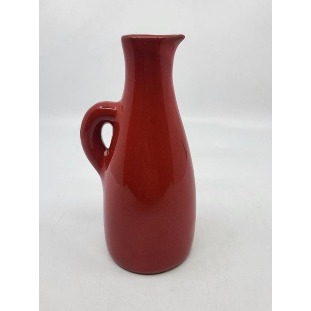 Vintage French Ceramic Bottle in Red by Robert Picault for Vallauris, 1950 For Sale - Image 14 of 14