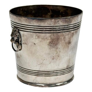 Vintage Petite Silverplate Jardienere With Lion Head Handles For Sale