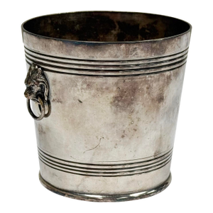 Vintage Petite Silverplate Jardienere With Lion Head Handles