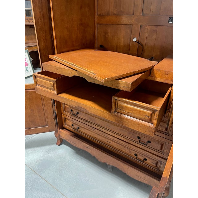 Late 20th Century Large French Country Style Television Armoire For Sale - Image 10 of 13