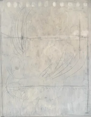 Oil Dirty White Painting Original Abstract Wall Canvas Contemporary Minimalist Picture With Cold Shade | Unstretched (Rolled in Tube)