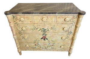 Vintage Hand Painted Floral Chest of Drawers