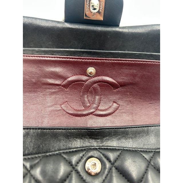 Chanel Classic 11.13 Black Leather Bag 2011 For Sale - Image 11 of 12