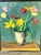 European Modernist Spring Still Life with Daffodils and Tulips, Signed "PS '41" For Sale - Image 12 of 15