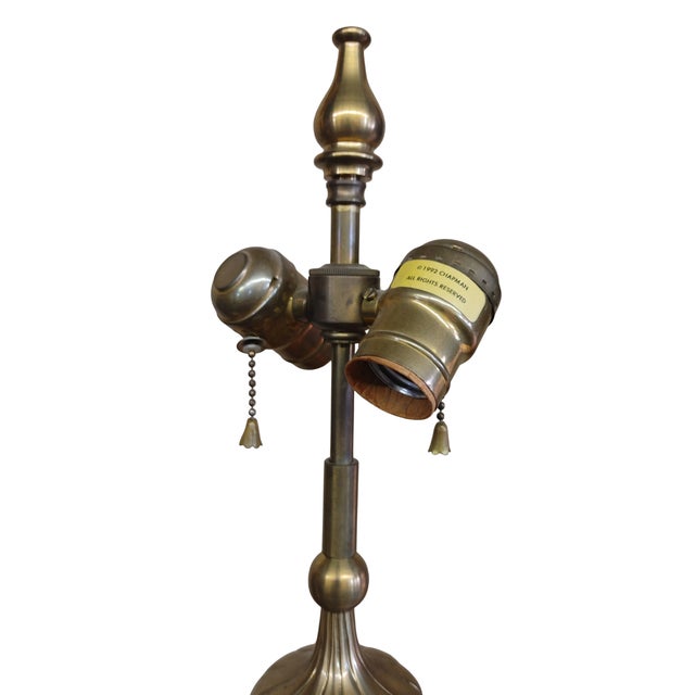 Metal Vintage Chapman Hollywood Regency Style Brass Glass Table Lamps - a Pair For Sale - Image 7 of 10