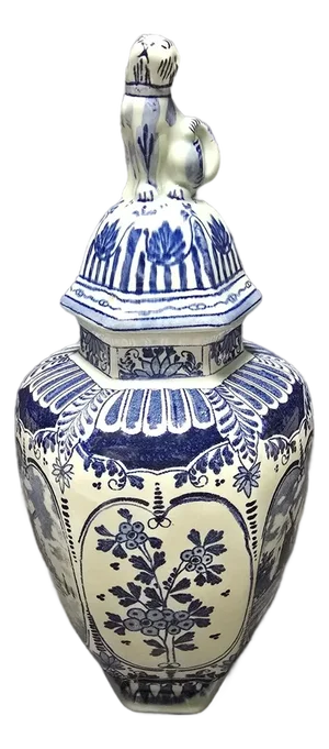 Vintage Pottery Delft Blue Boch for Royal Sphinx Ginger Jar