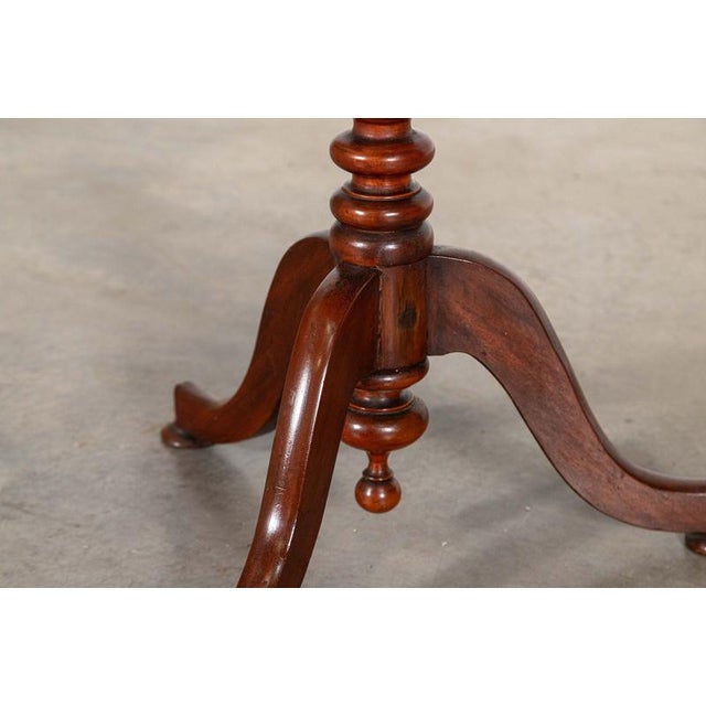 Antique English Tilt Top Bobbin Occasional Table in Mahogany, 1870 For Sale - Image 6 of 12