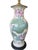Metal Antique Chinoiserie Porcelain Enamel Lotus Flower Vase Lamp For Sale - Image 7 of 18