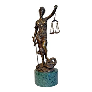 Mid 20th Century Lady Justice Bronze, by Alois Mayer For Sale