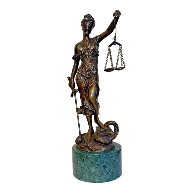 Mid 20th Century Lady Justice Bronze, by Alois Mayer For Sale
