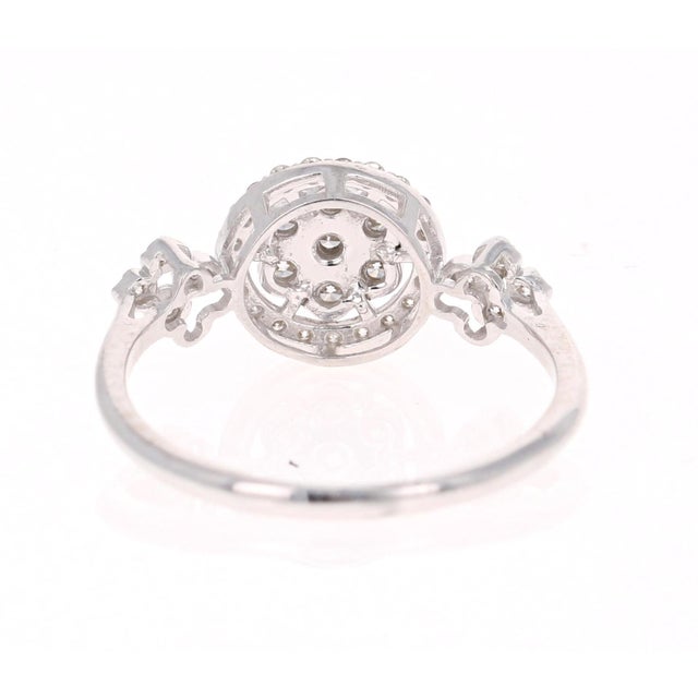0.43 Carat Cluster Diamond 18 Karat White Gold Ring, Size 6.5 For Sale - Image 4 of 6